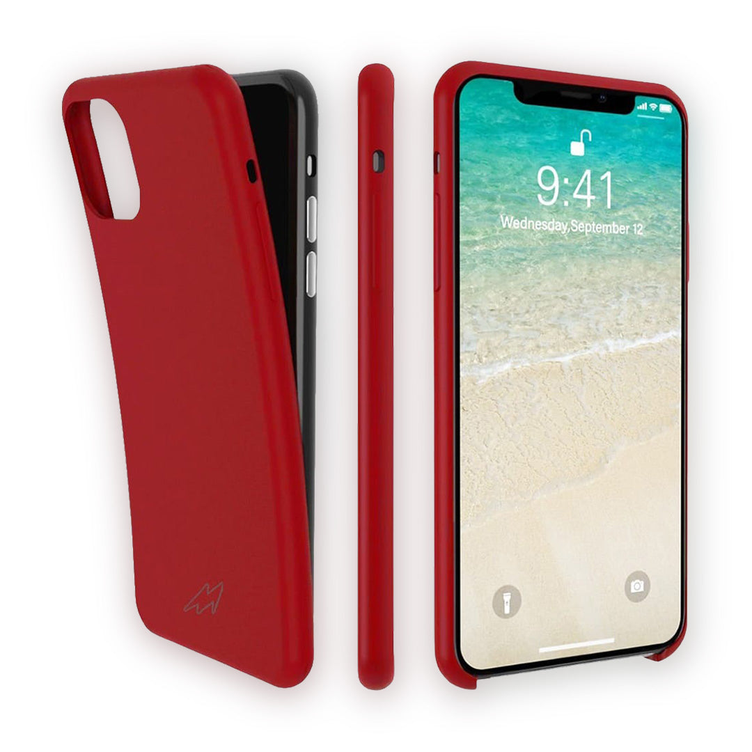 Basics iPhone 13 Pro Max Silicone Case Red - side view | Macmerise