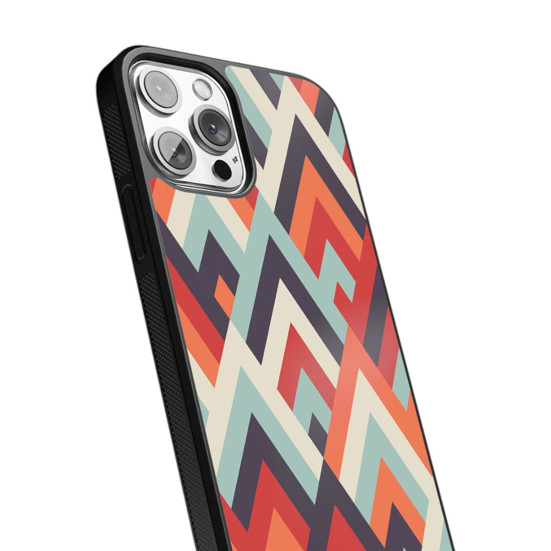 Symmetric Chevron Glass iPhone Case for iPhone 13 Pro Max | Macmerise