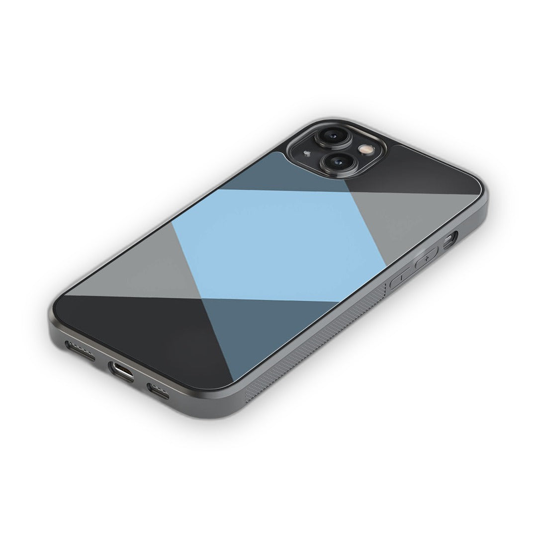 Criss Cross iPhone 14 Plus Cover Blue - back view | Macmerise