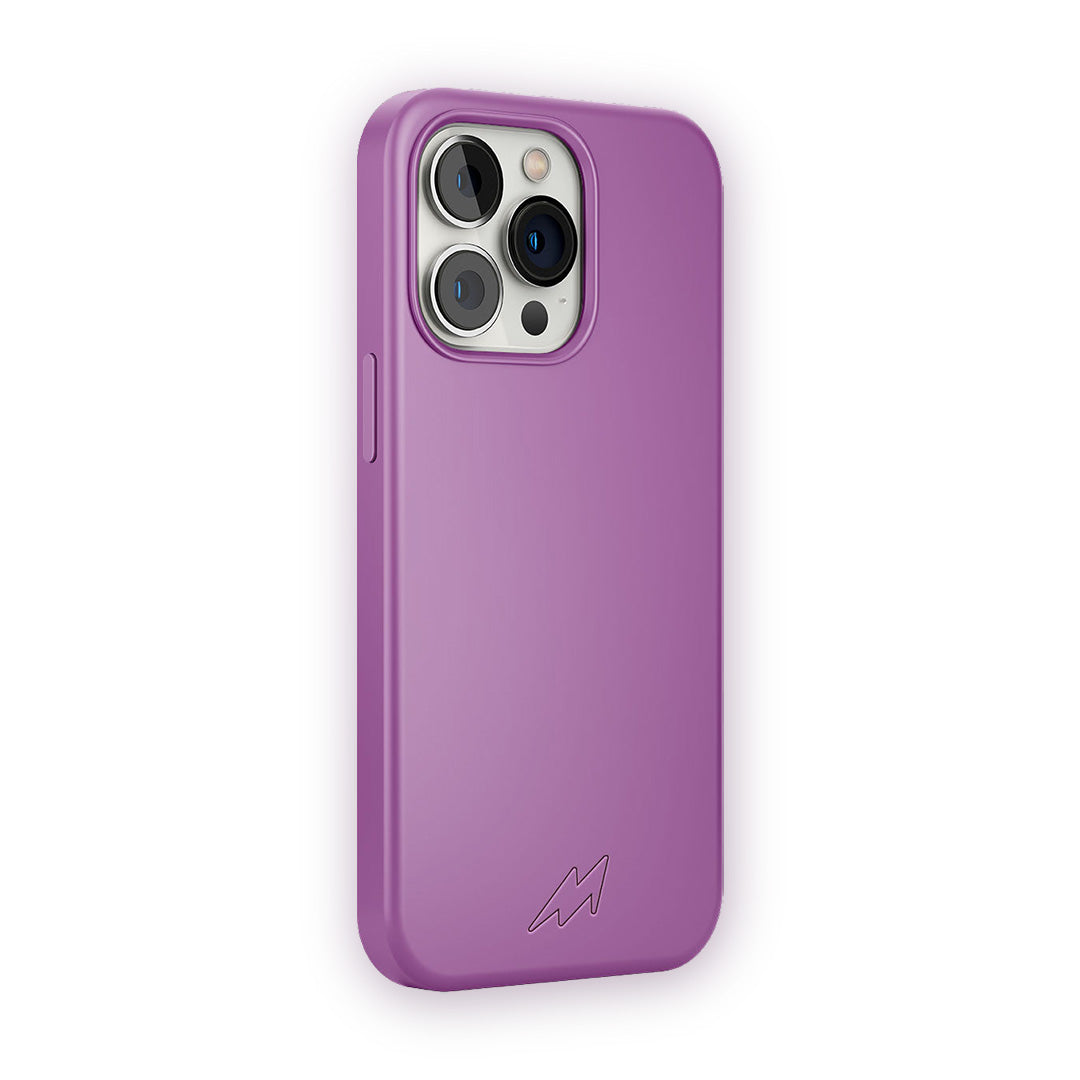 Basics iPhone 13 Pro Silicone Case Purple - side view | Macmerise