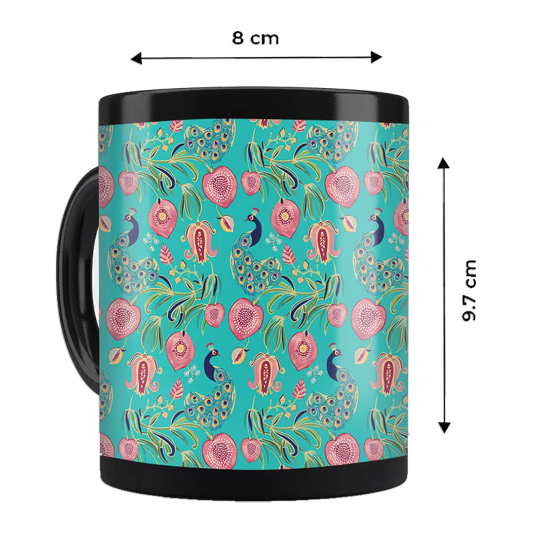 Payal Singhal Anaar and Mor Teal Coffee Mug | Macmerise