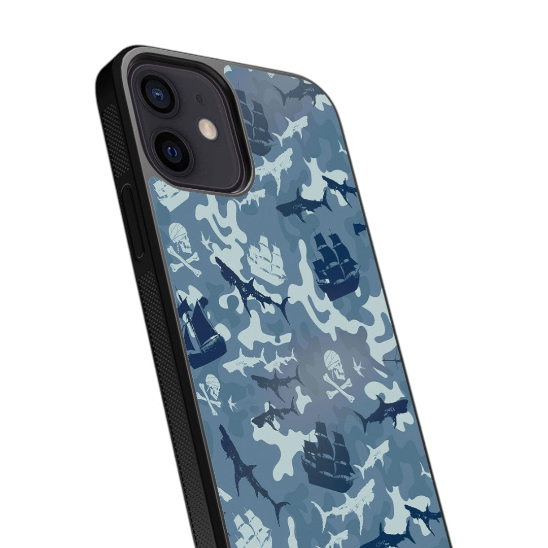 Pirates Pattern Glass iPhone Case for iPhone 12 | Macmerise
