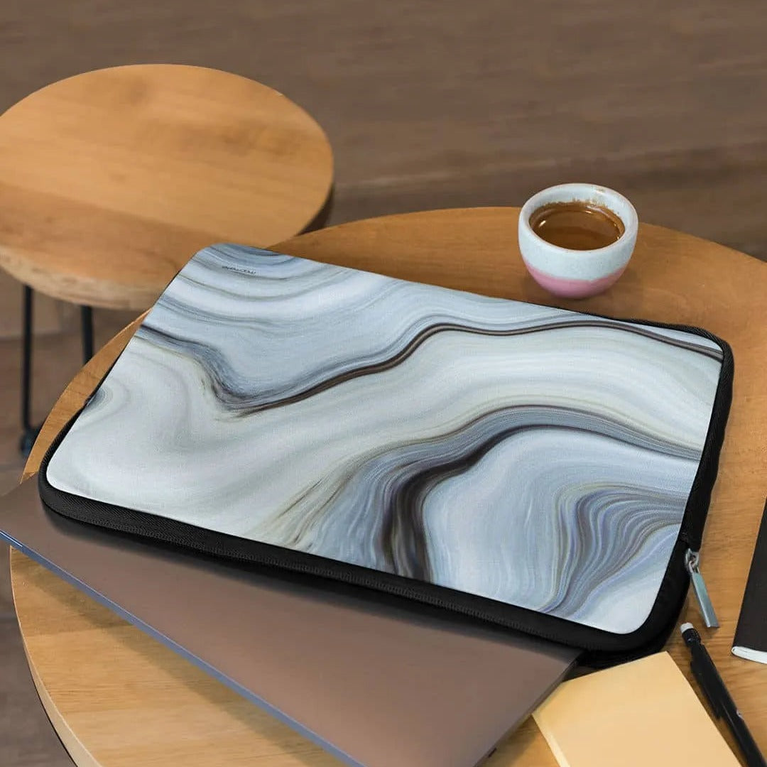 Liquid Funk Laptop Sleeve White - back view | Macmerise