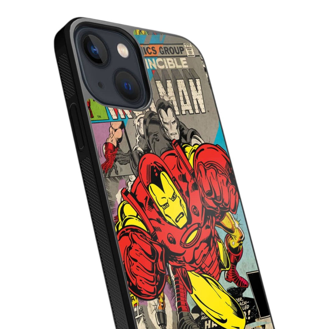 Comic Iron Man Glass iPhone Case for iPhone 13 Mini | Macmerise