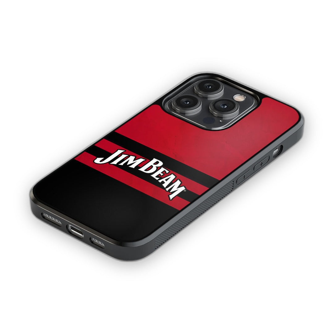 Jim Beam Red Stripes Glass iPhone Case for iPhone 14 Pro | Macmerise