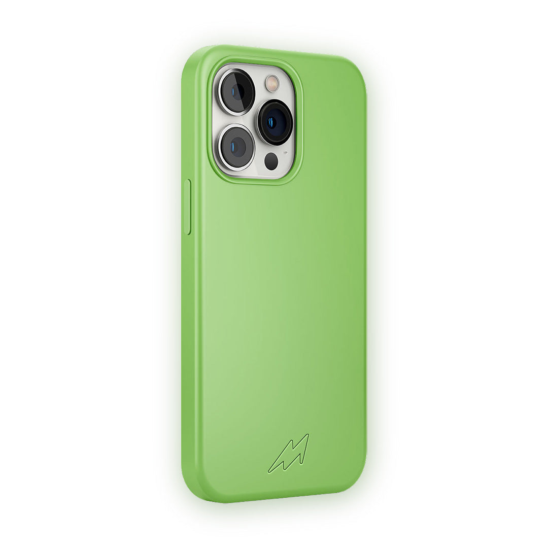 Basics iPhone 13 Pro Silicone Case Leaf Green - side view | Macmerise