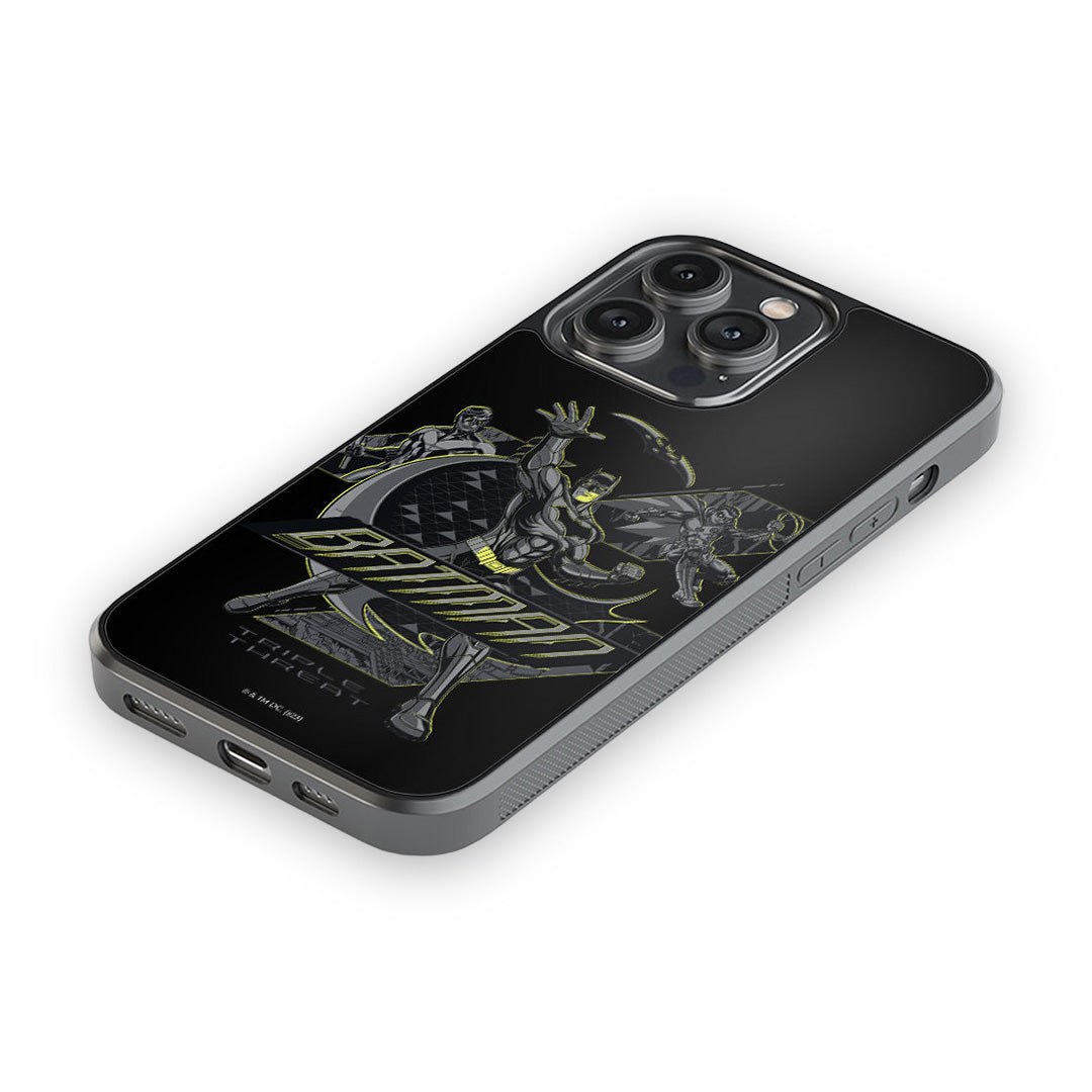 Batman Triple Threat Glass iPhone Case for iPhone 14 Pro Max | Macmerise