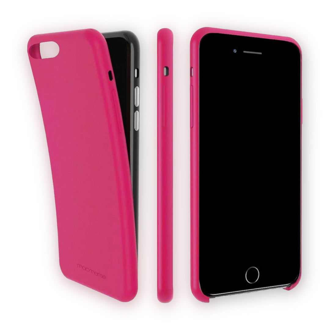 Basics iPhone 7 Silicone Case Fuschia Pink - side view | Macmerise