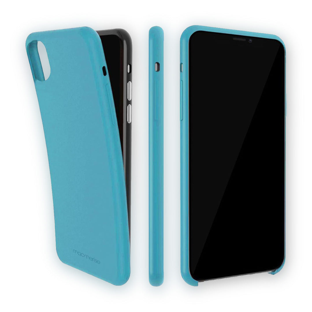 Basics iPhone XS Max Silicone Case Sky Blue - side view | Macmerise