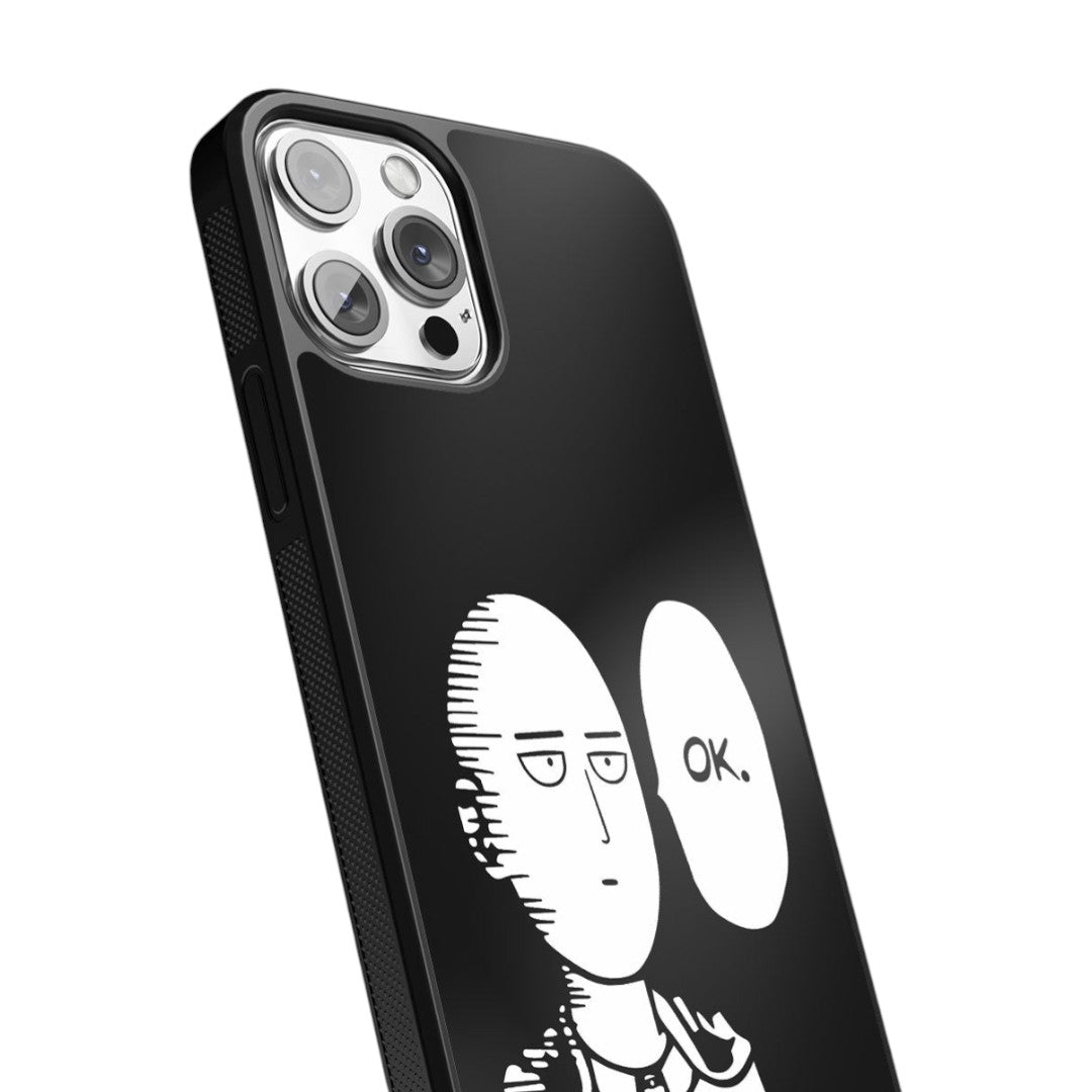Saitama Not Impressed Glass iPhone Case for iPhone 13 Pro | Macmerise