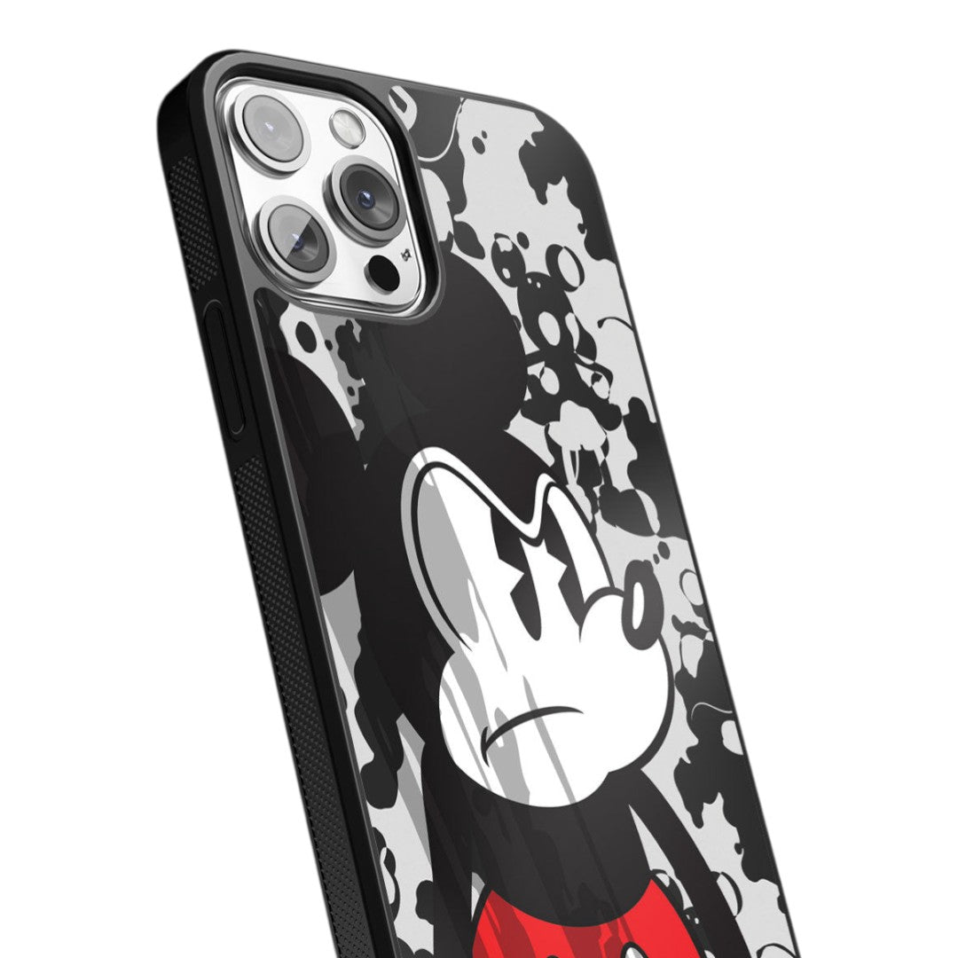 Grumpy Mickey Glass iPhone Case for iPhone 13 Pro | Macmerise