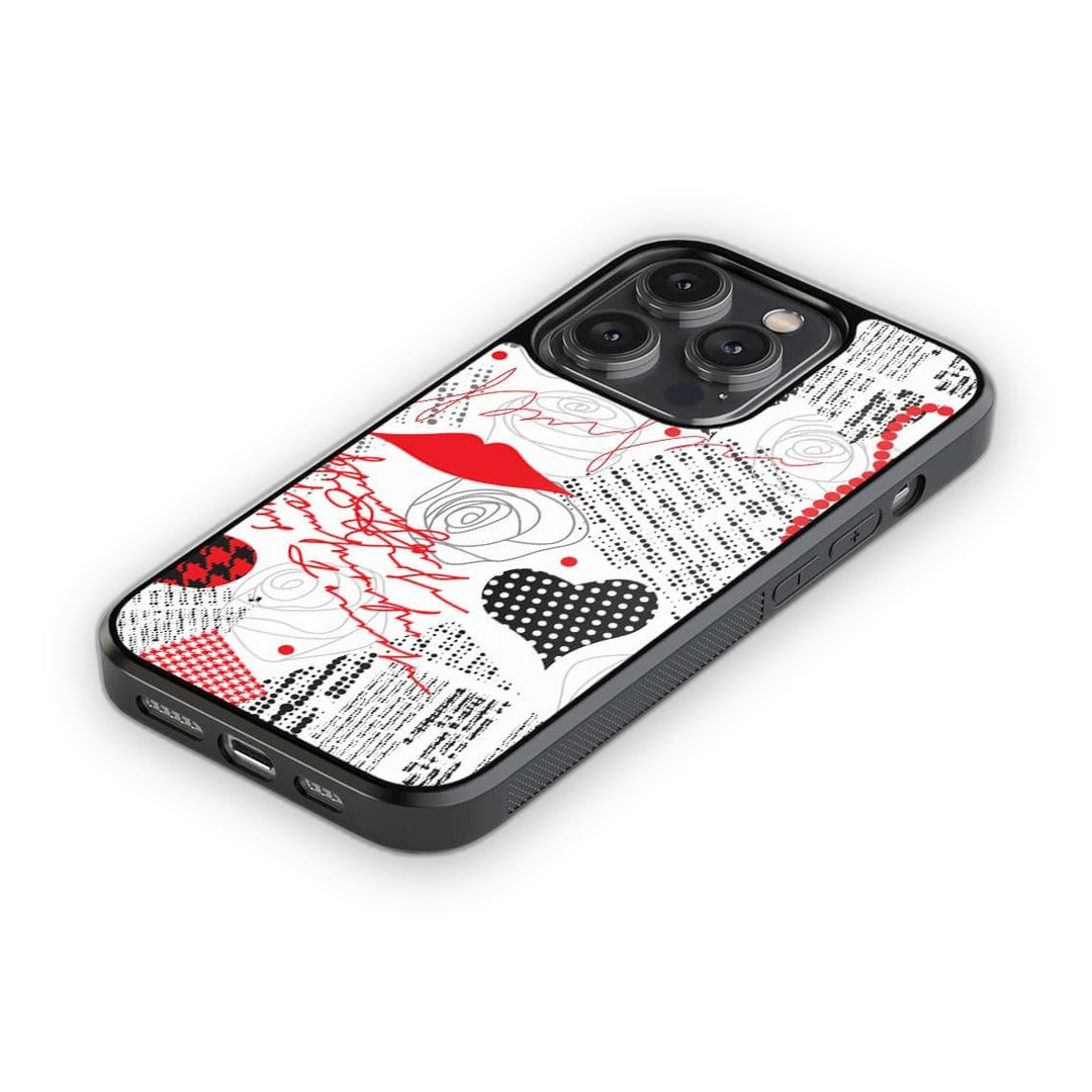 White Love Glass iPhone Case for iPhone 14 Pro | Macmerise
