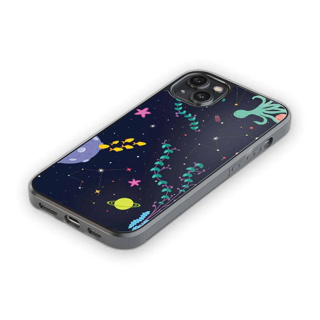 Space Aquarium Glass iPhone Case for iPhone 14 Plus | Macmerise
