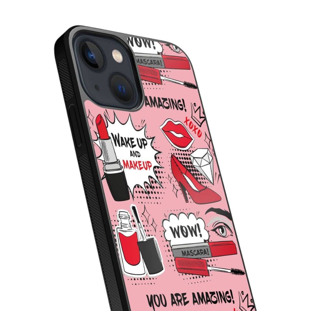 Wake Up and Makeup Glass iPhone Case for iPhone 13 | Macmerise