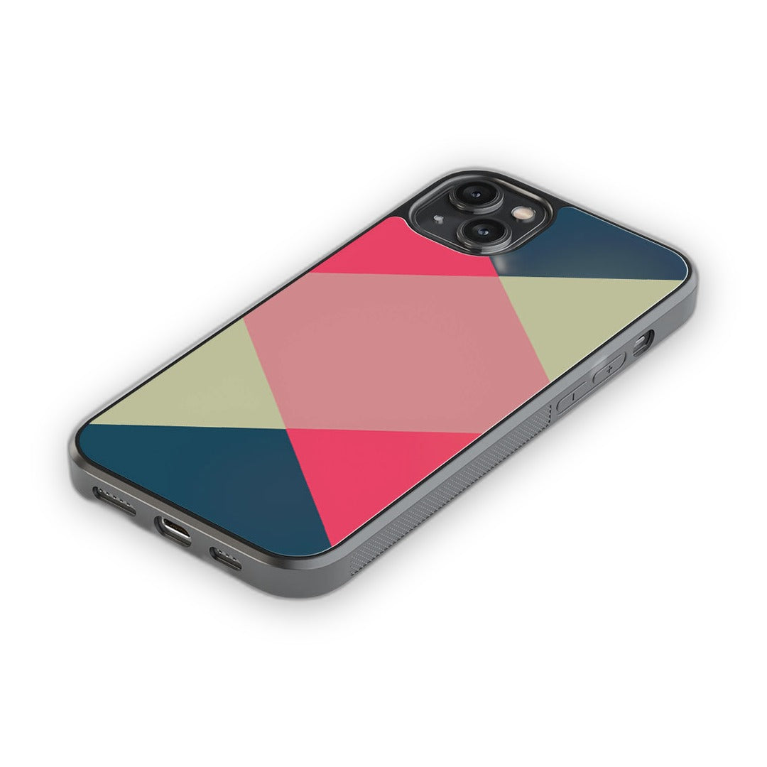 Criss Cross iPhone 14 Plus Cover Teal - back view | Macmerise
