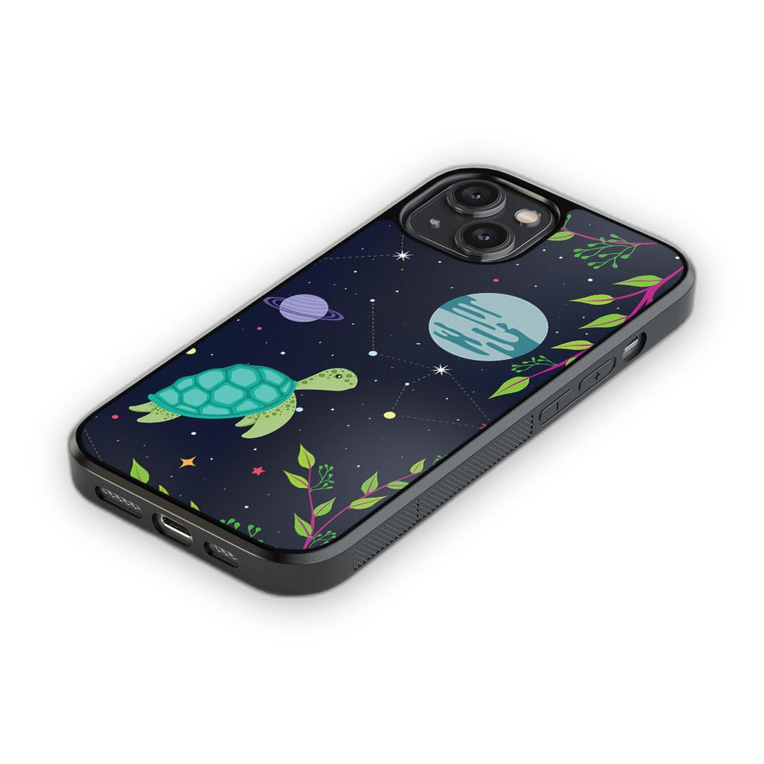 Space Turtle Glass iPhone Case for iPhone 14 | Macmerise