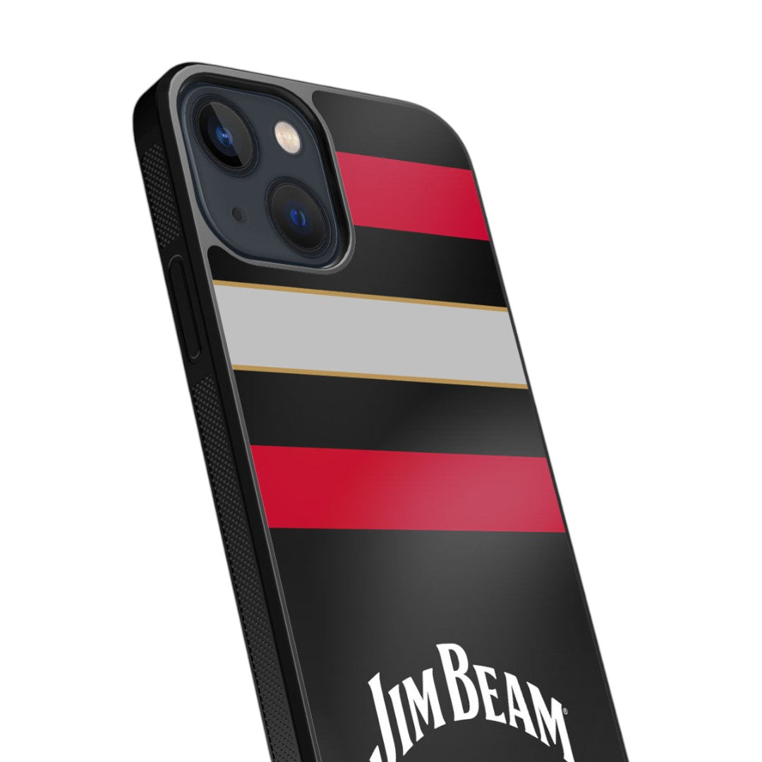 Jim Beam Black Stripes Glass iPhone Case for iPhone 13 | Macmerise