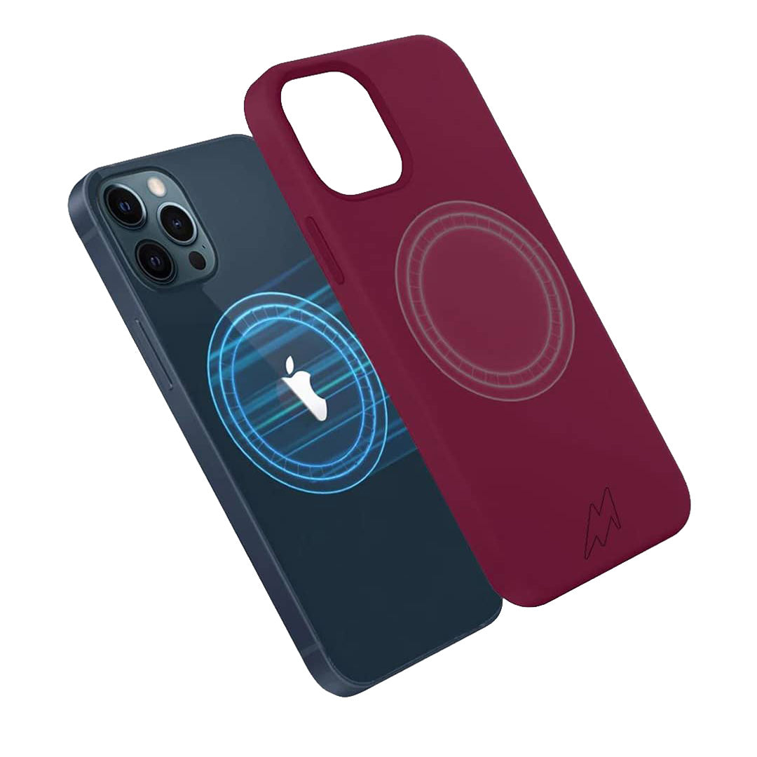 Basics iPhone 12 Silicone Case Burgandy | Macmerise