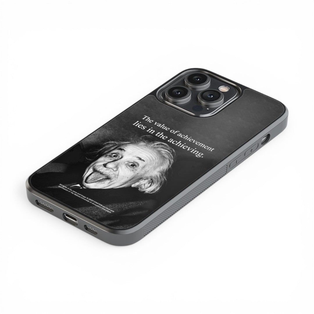 Achieving Albert Einstein Glass iPhone Case for iPhone 14 Pro Max | Macmerise
