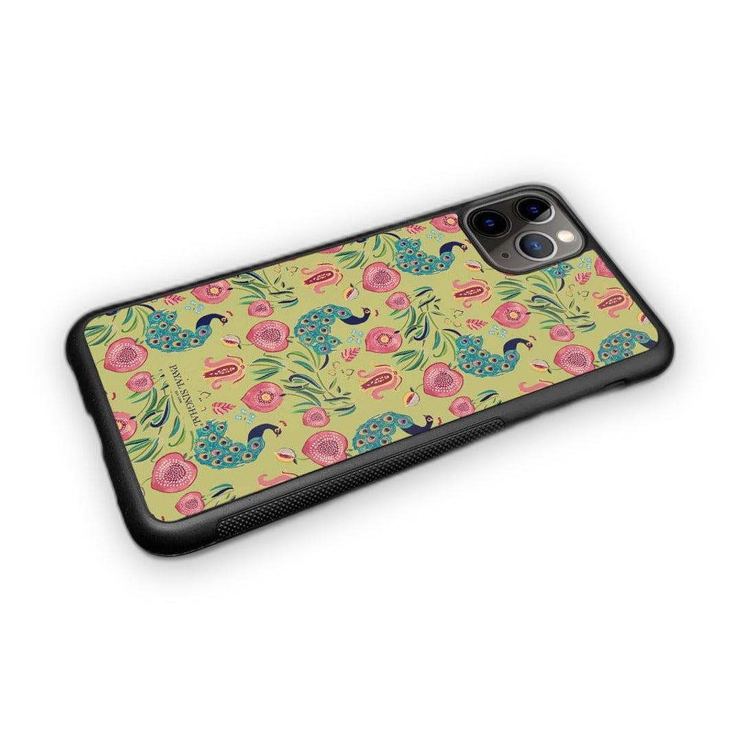 Payal Singhal Anaar and Mor Olive Glass iPhone Case for iPhone 11 Pro Max | Macmerise