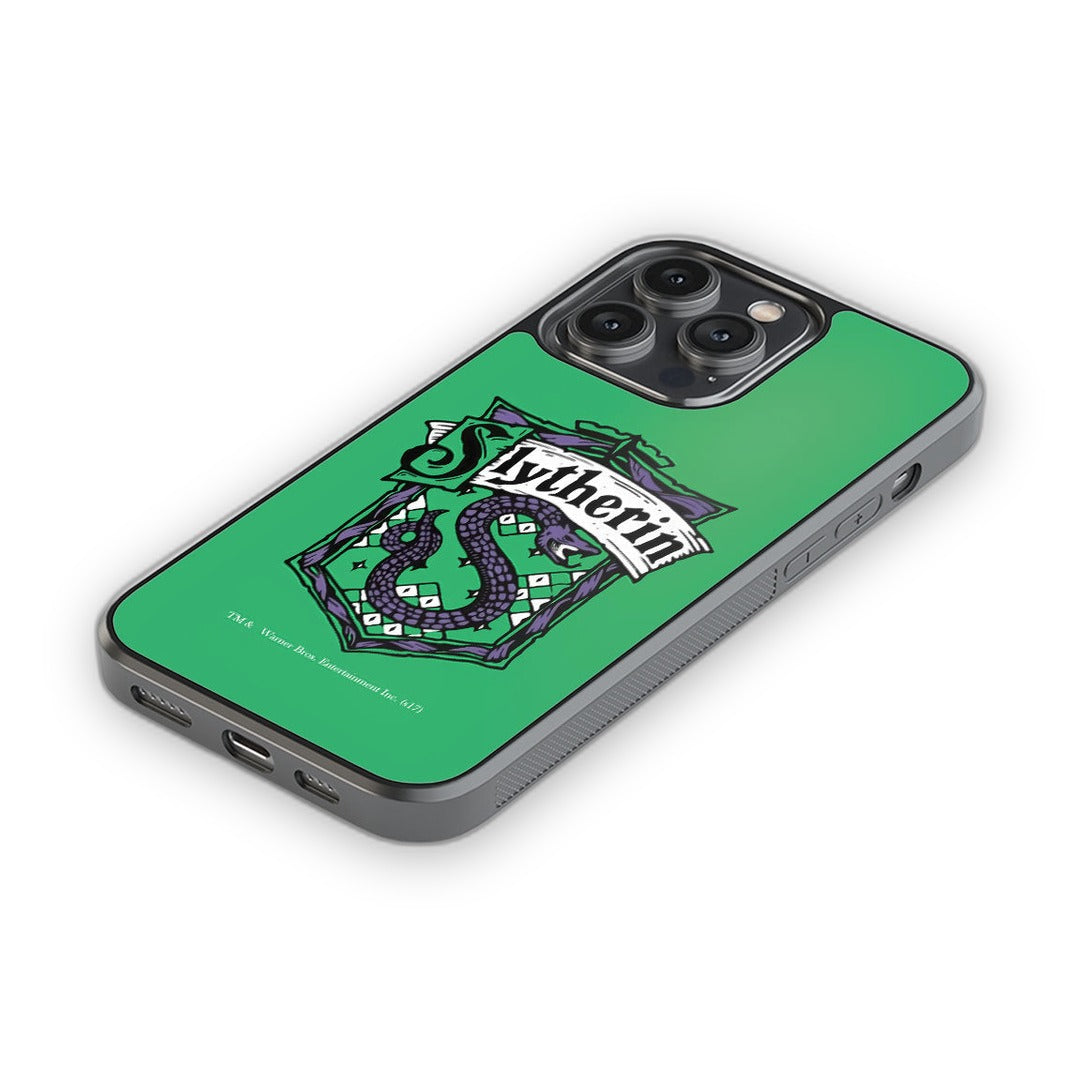 Crest Slytherin Glass iPhone Case for iPhone 14 Pro Max | Macmerise