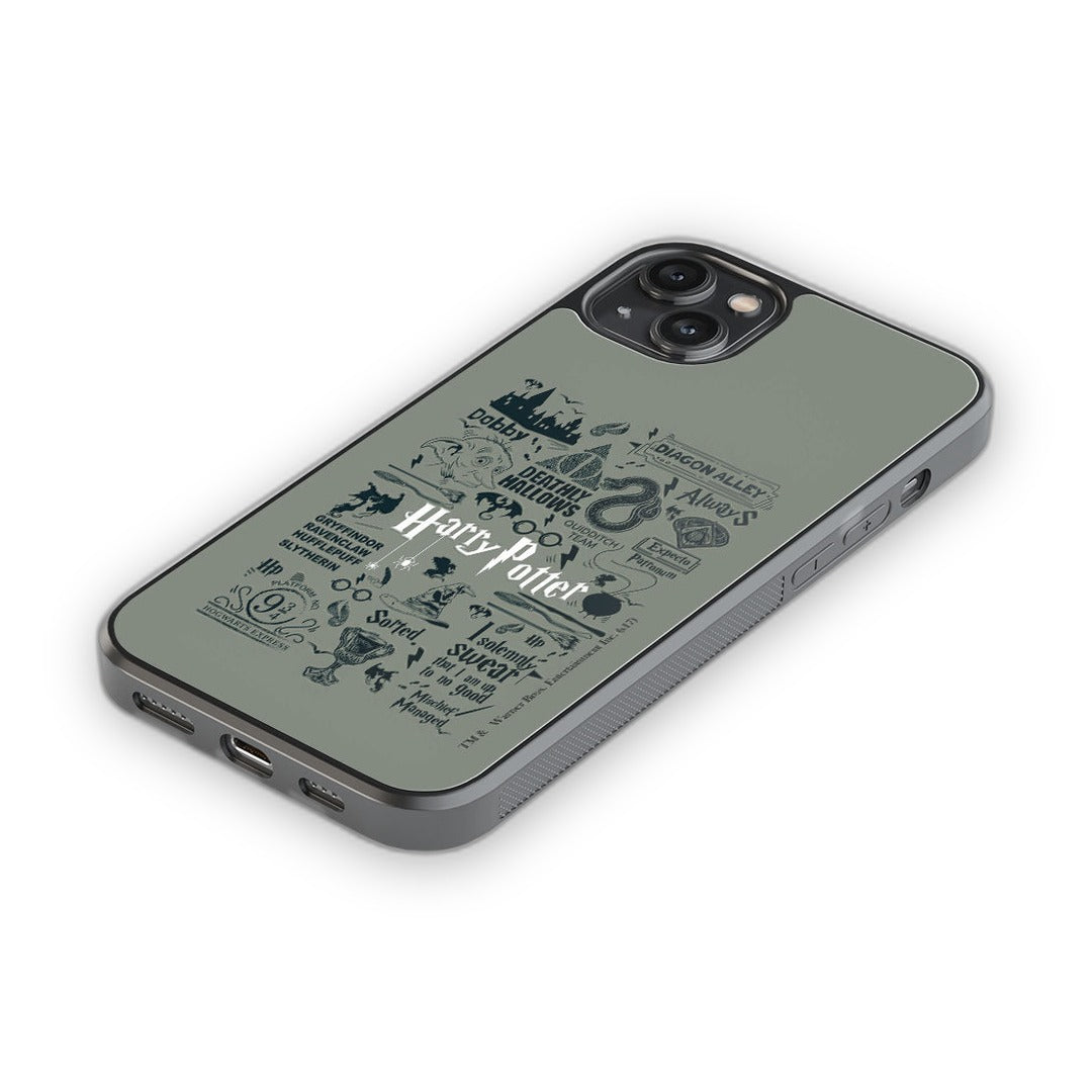 Harry Potter Infographic Grey Glass iPhone Case for iPhone 14 Plus | Macmerise