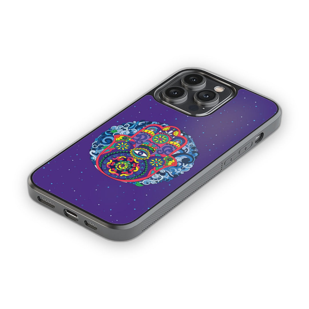 Humsa Mandala Glass iPhone Case for iPhone 14 Pro Max | Macmerise