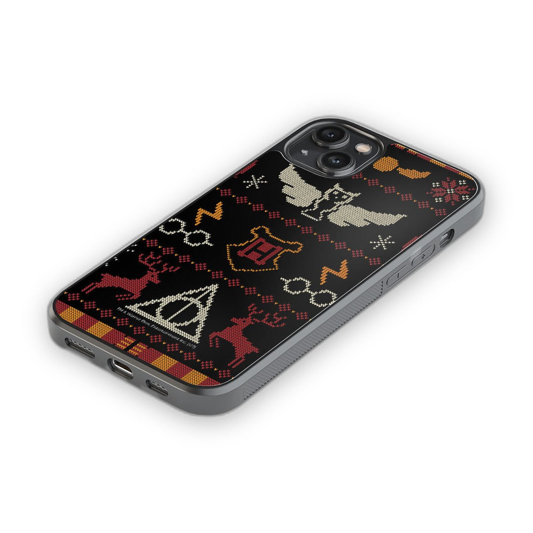 Harry Potter Christmas Pattern Glass iPhone Case for iPhone 14 Plus | Macmerise