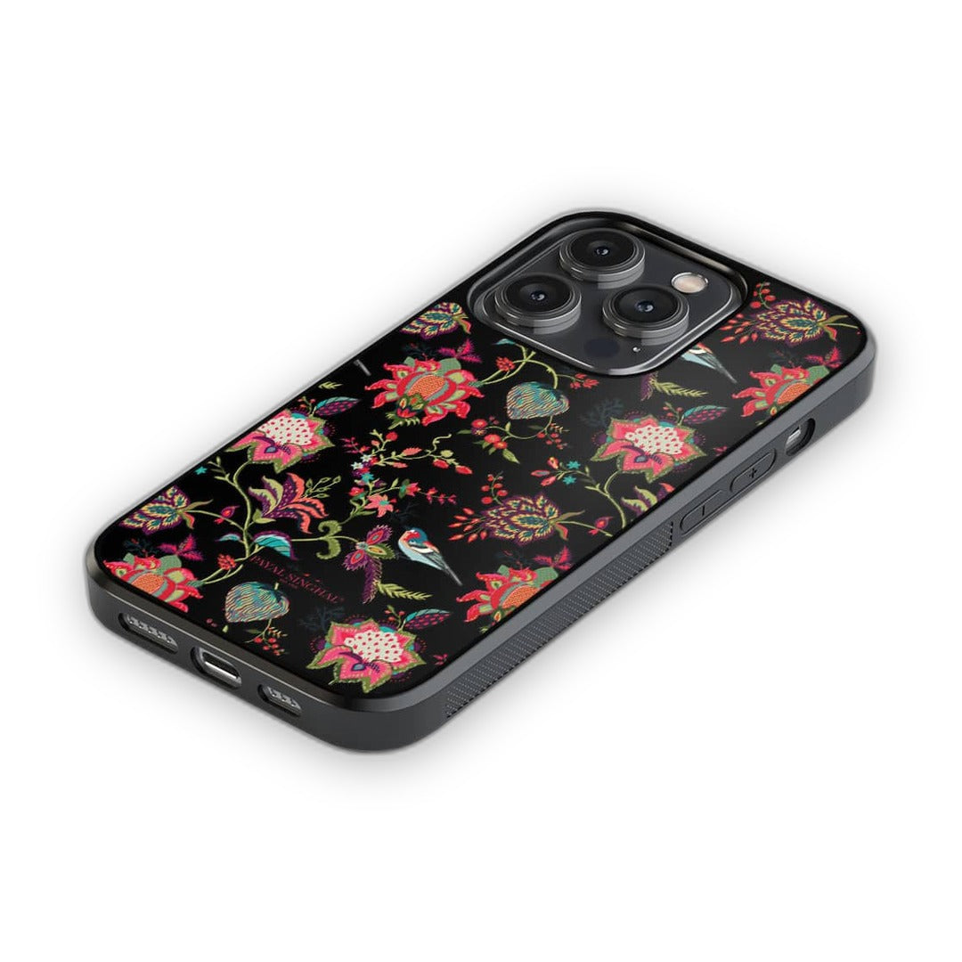 Payal Singhal Chidiya Black Glass iPhone Case for iPhone 14 Pro | Macmerise