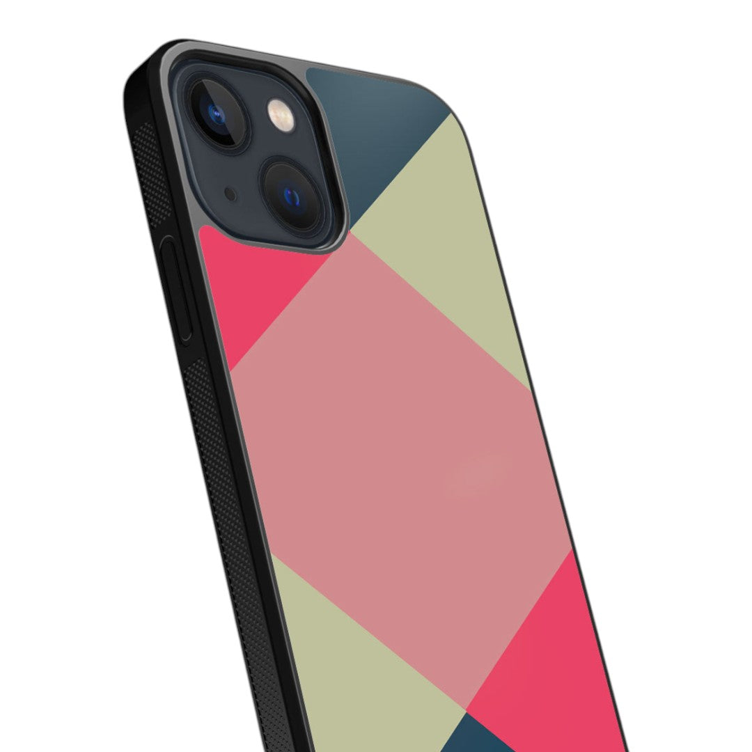 Criss Cross Teal Glass iPhone Case for iPhone 13 Mini | Macmerise