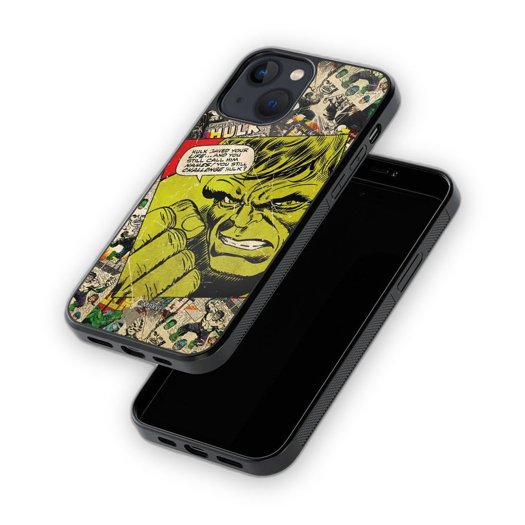 Comic Hulk Glass iPhone Case for iPhone 13 Mini | Macmerise