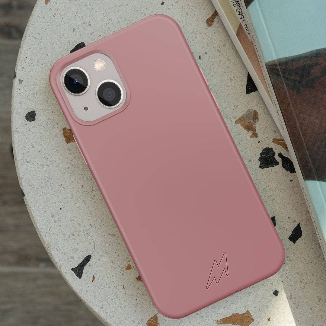 Basics Glass iPhone Case for iPhone 13 Mini Silicone Baby Pink | Macmerise