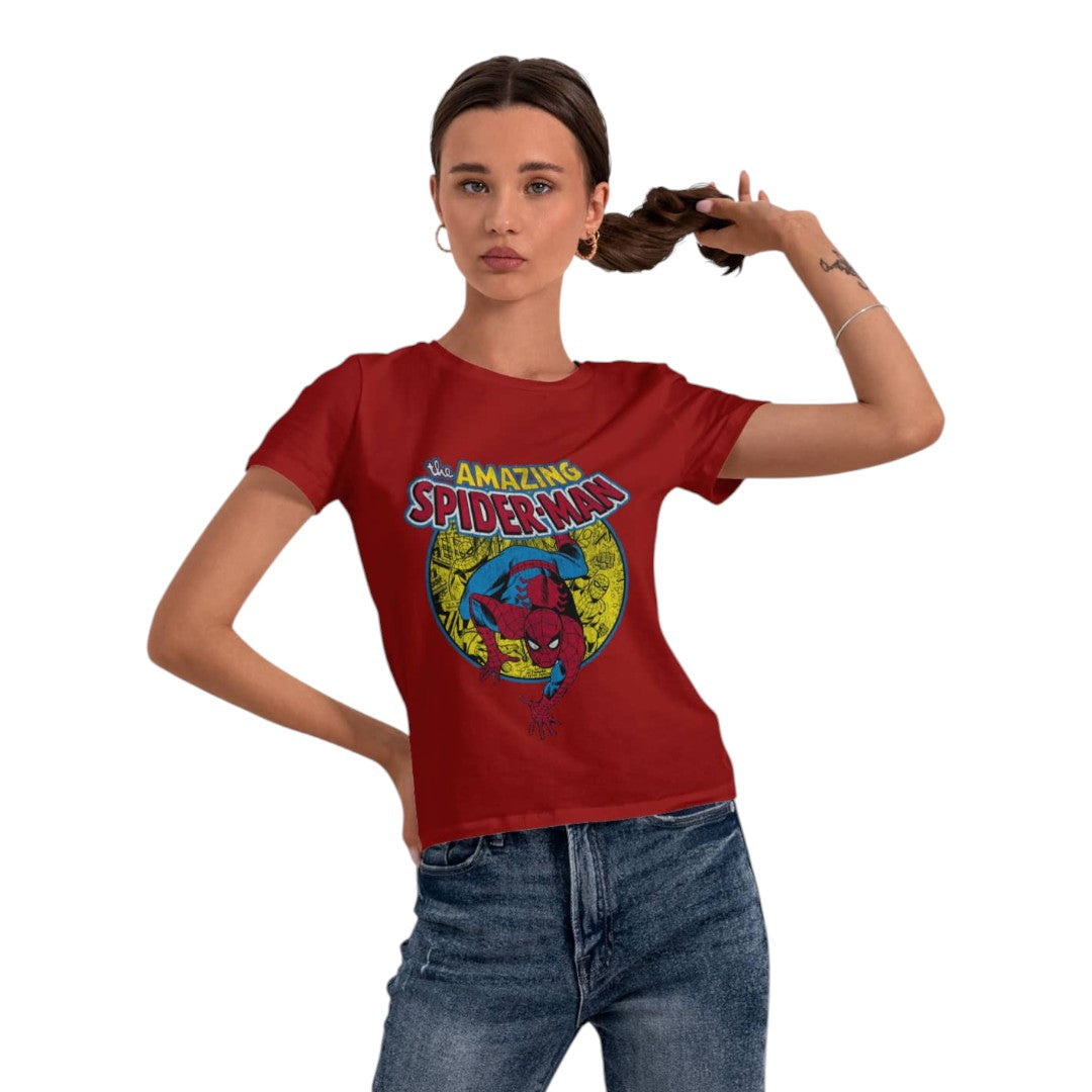 Marvel Comic Spidey Red T-Shirt - detail 3 view | Macmerise
