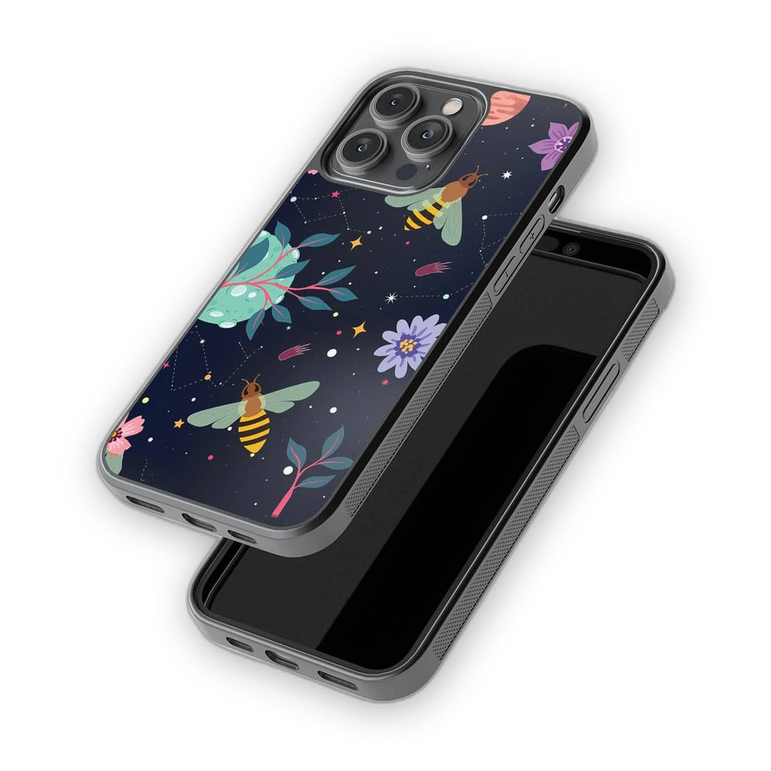 Space Bees Glass iPhone Case for iPhone 14 Pro Max | Macmerise