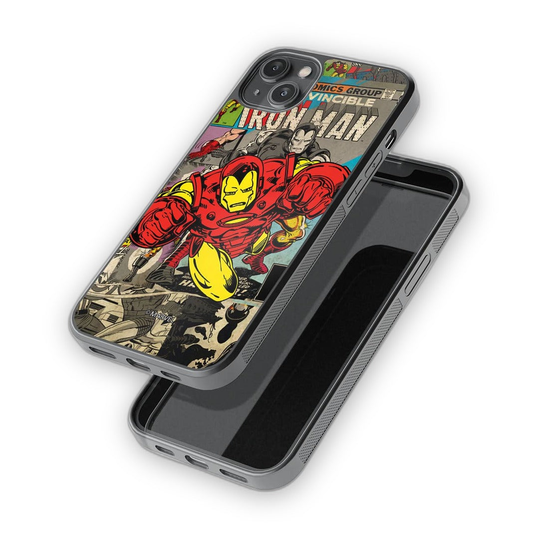 Comic Iron Man Glass iPhone Case for iPhone 14 Plus | Macmerise