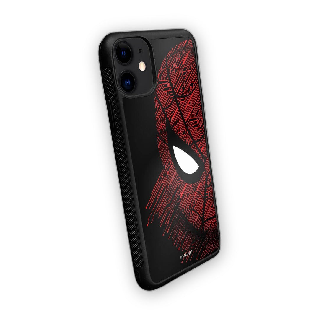 Sketch Out Spider Man Glass iPhone Case for iPhone 11 | Macmerise