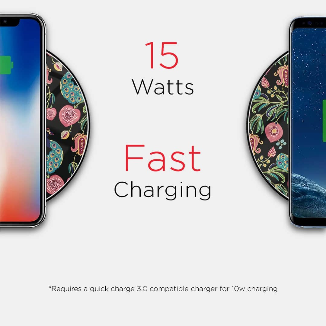 Payal Singhal Anaar and Mor Wireless Charger - 15W Black - detail view | Macmerise