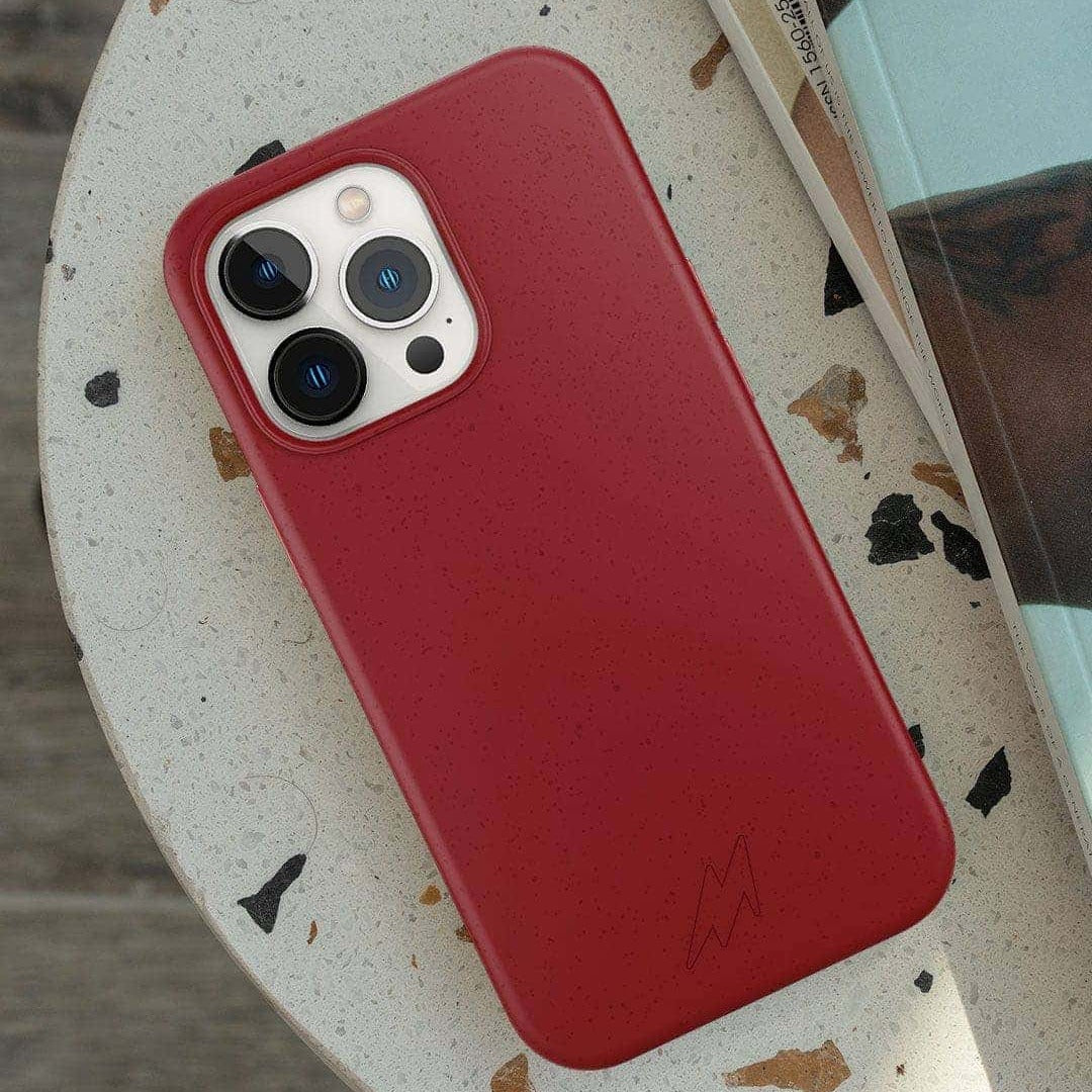 Basics Glass iPhone Case for iPhone 13 Pro Ecofriendly Red | Macmerise