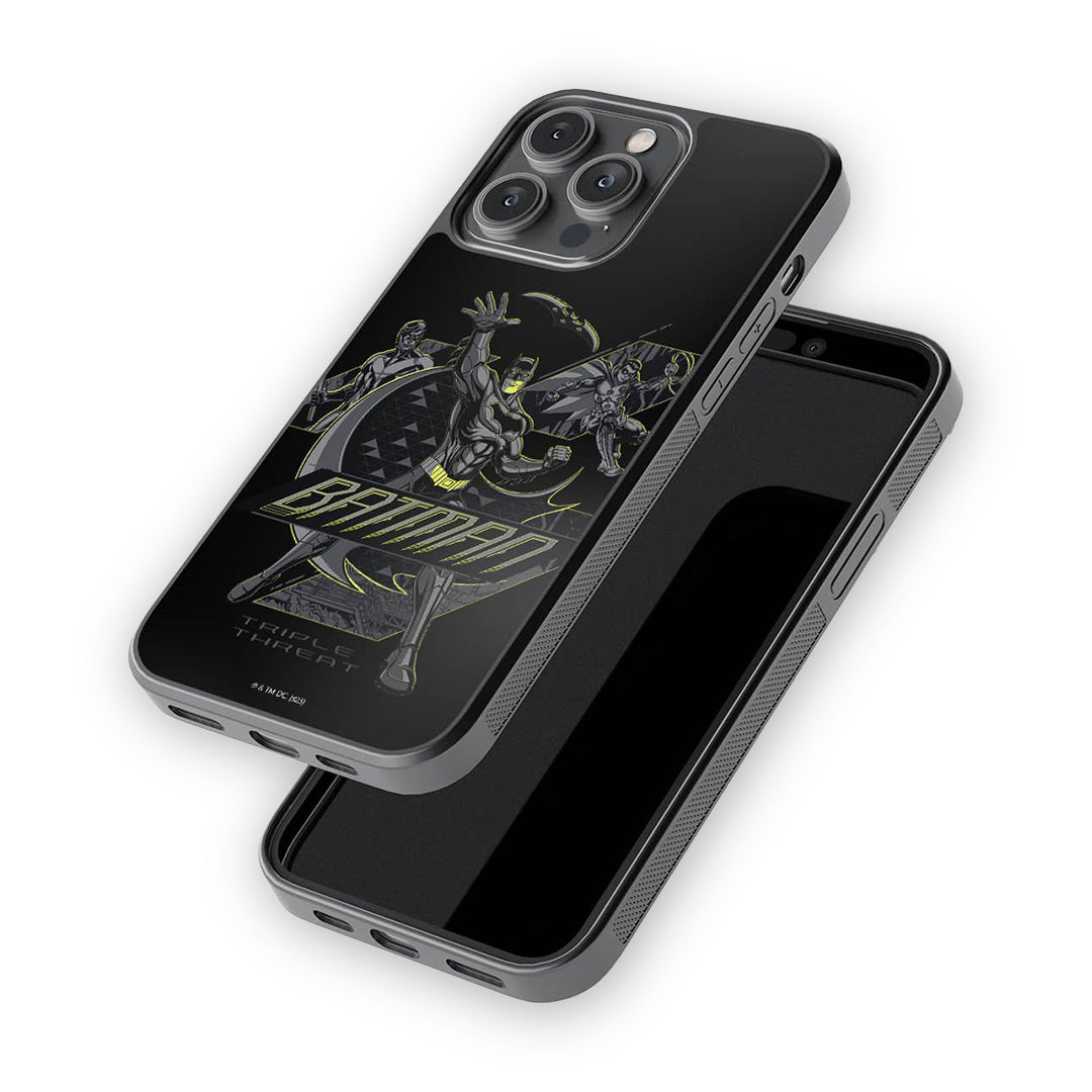 Batman Triple Threat Glass iPhone Case for iPhone 14 Pro Max | Macmerise