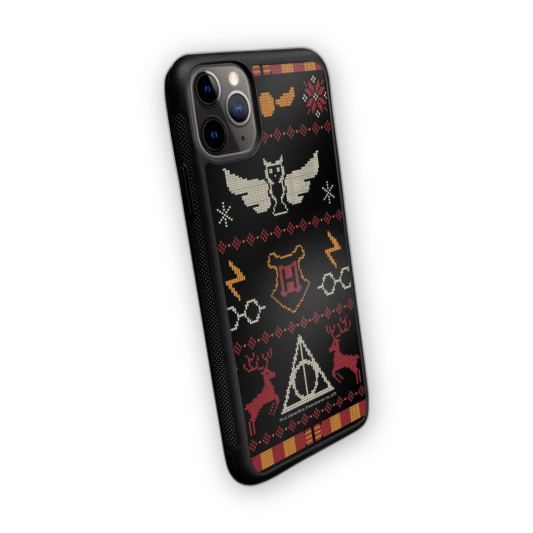 Harry Potter Christmas Pattern Glass iPhone Case for iPhone 11 Pro Max | Macmerise