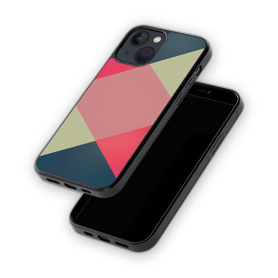 Criss Cross Teal Glass iPhone Case for iPhone 13 Mini | Macmerise