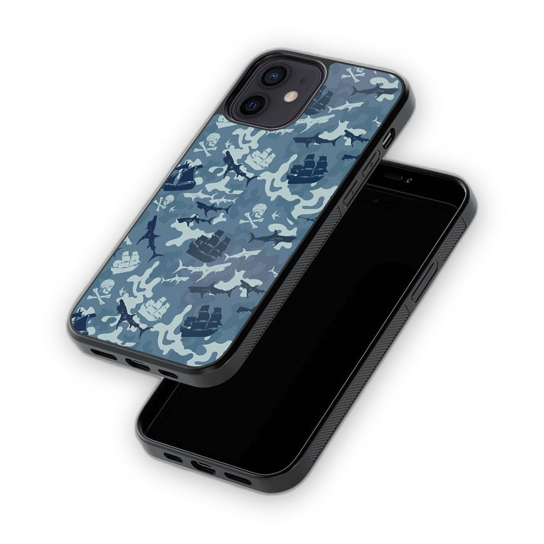 Pirates Pattern Glass iPhone Case for iPhone 12 | Macmerise