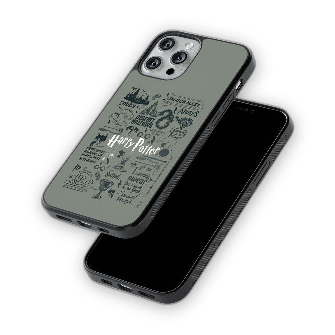 Harry Potter Infographic Grey Glass iPhone Case for iPhone 13 Pro | Macmerise