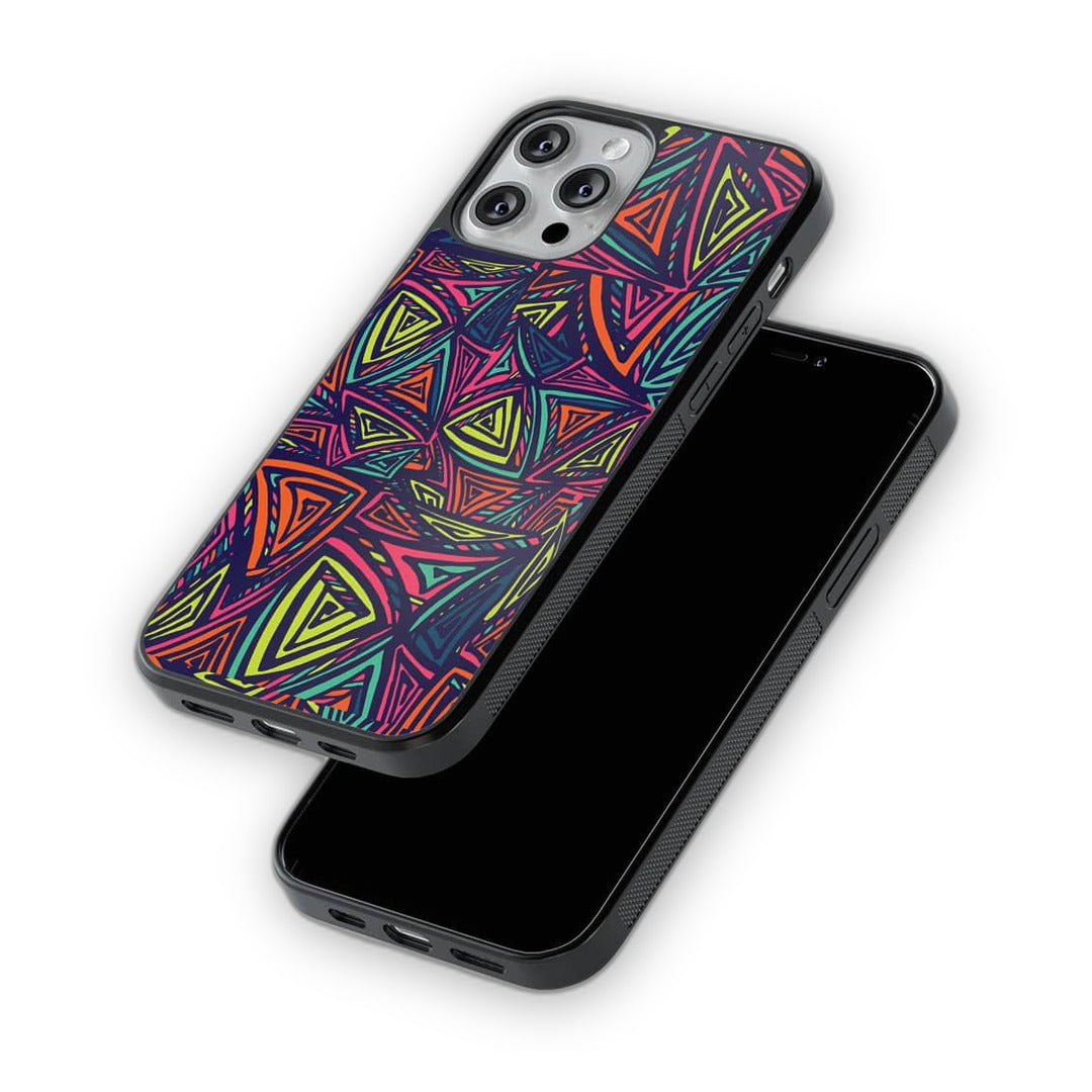 Neon Angles Glass iPhone Case for iPhone 12 Pro | Macmerise