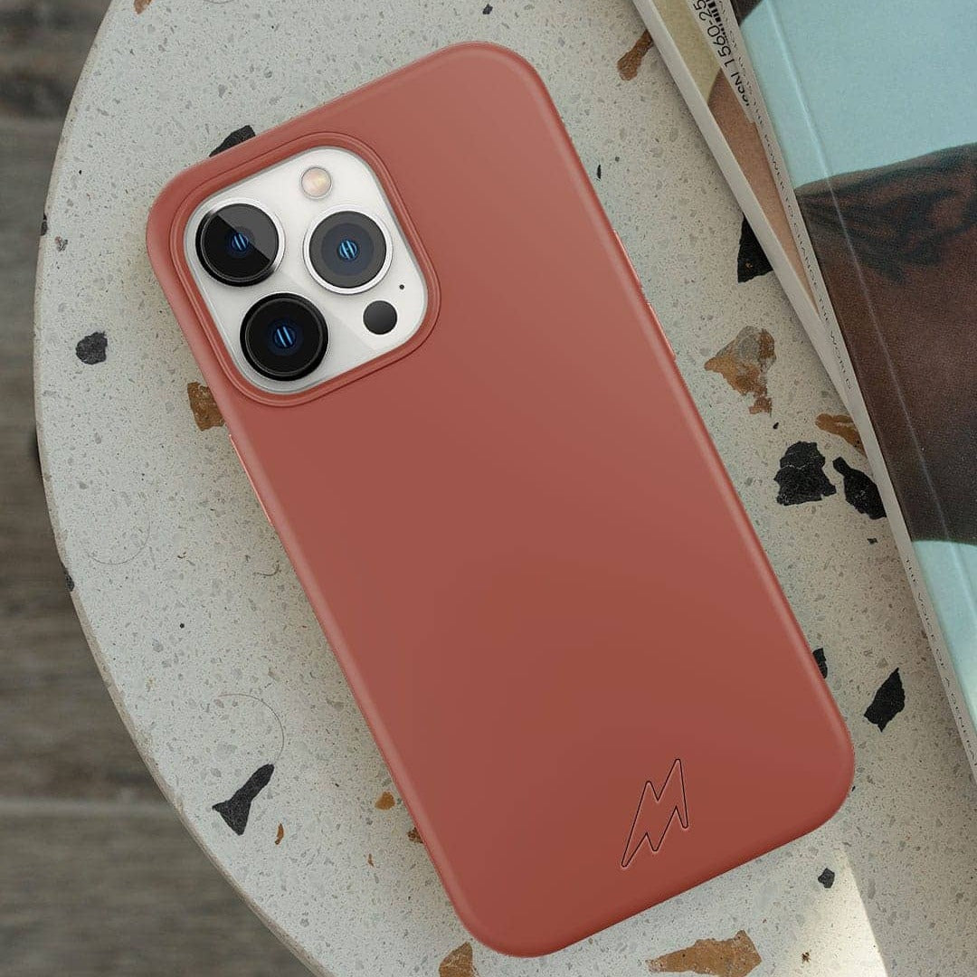 Basics iPhone 13 Pro Max Silicone Case Orange - angle view | Macmerise