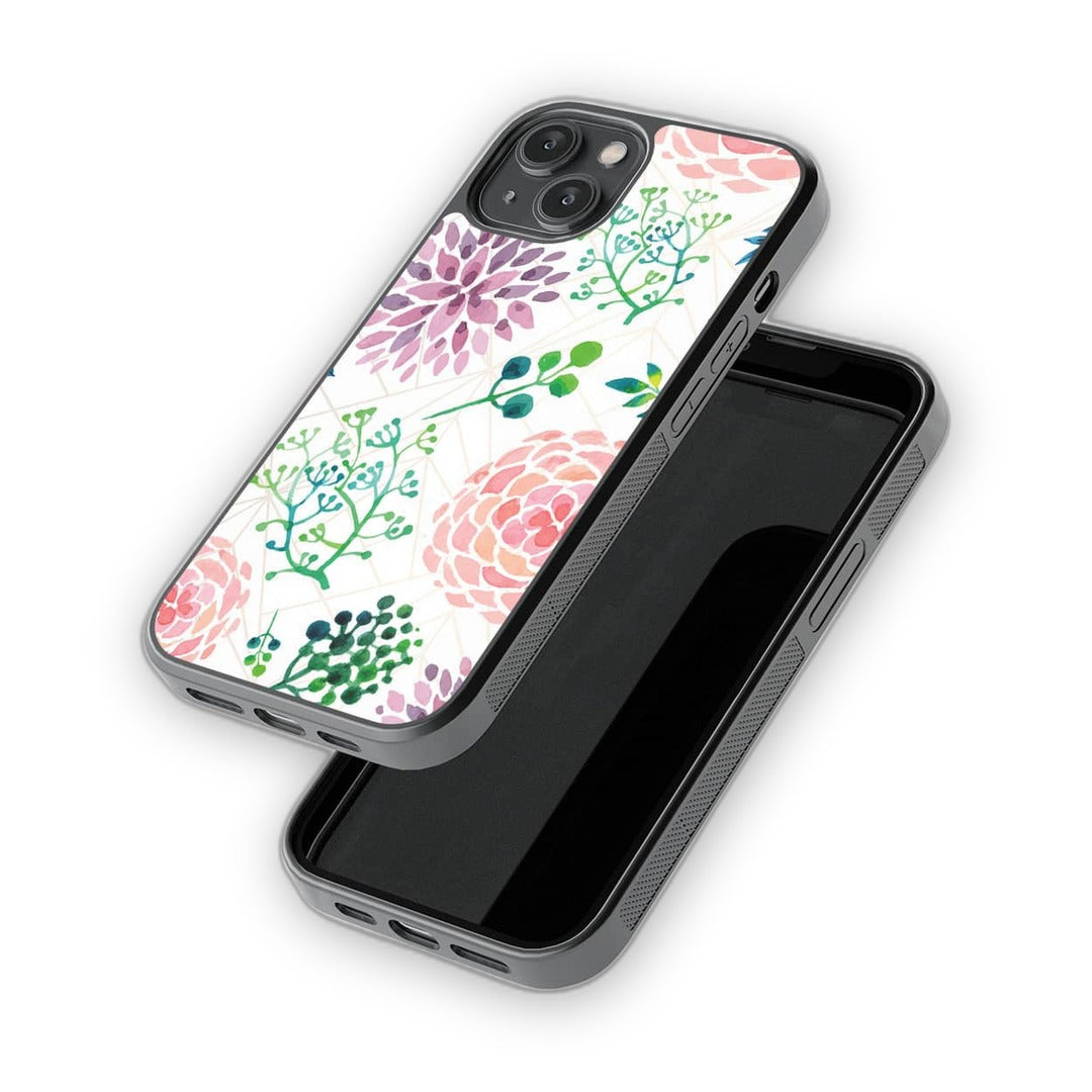 Ferns and Flowers Glass iPhone Case for iPhone 14 | Macmerise