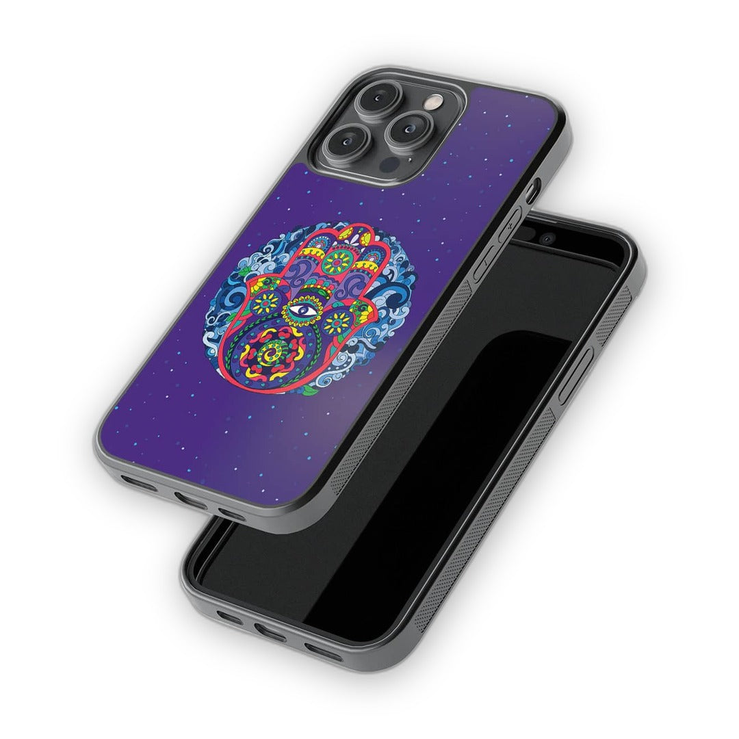 Humsa Mandala Glass iPhone Case for iPhone 14 Pro Max | Macmerise