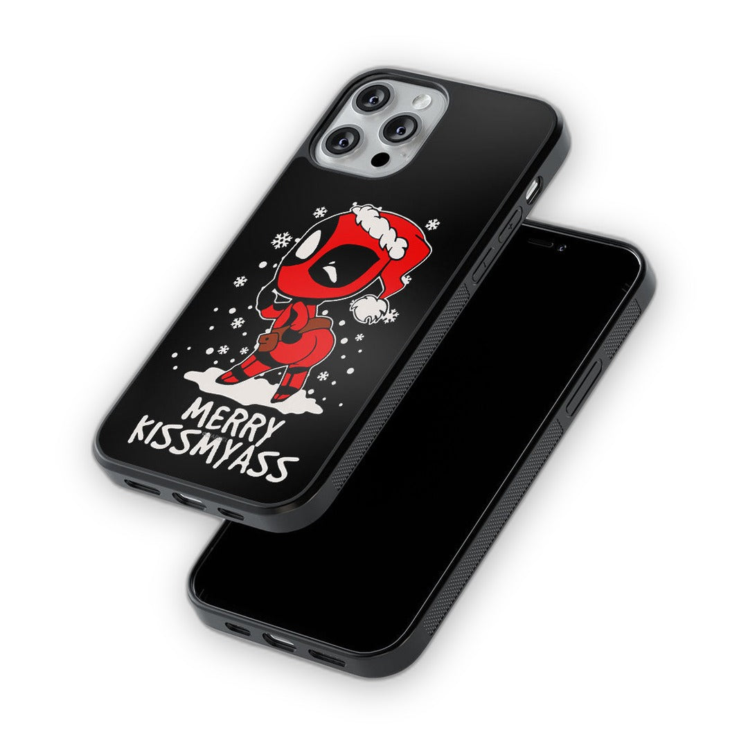 Merry Deadpool Glass iPhone Case for iPhone 13 Pro | Macmerise