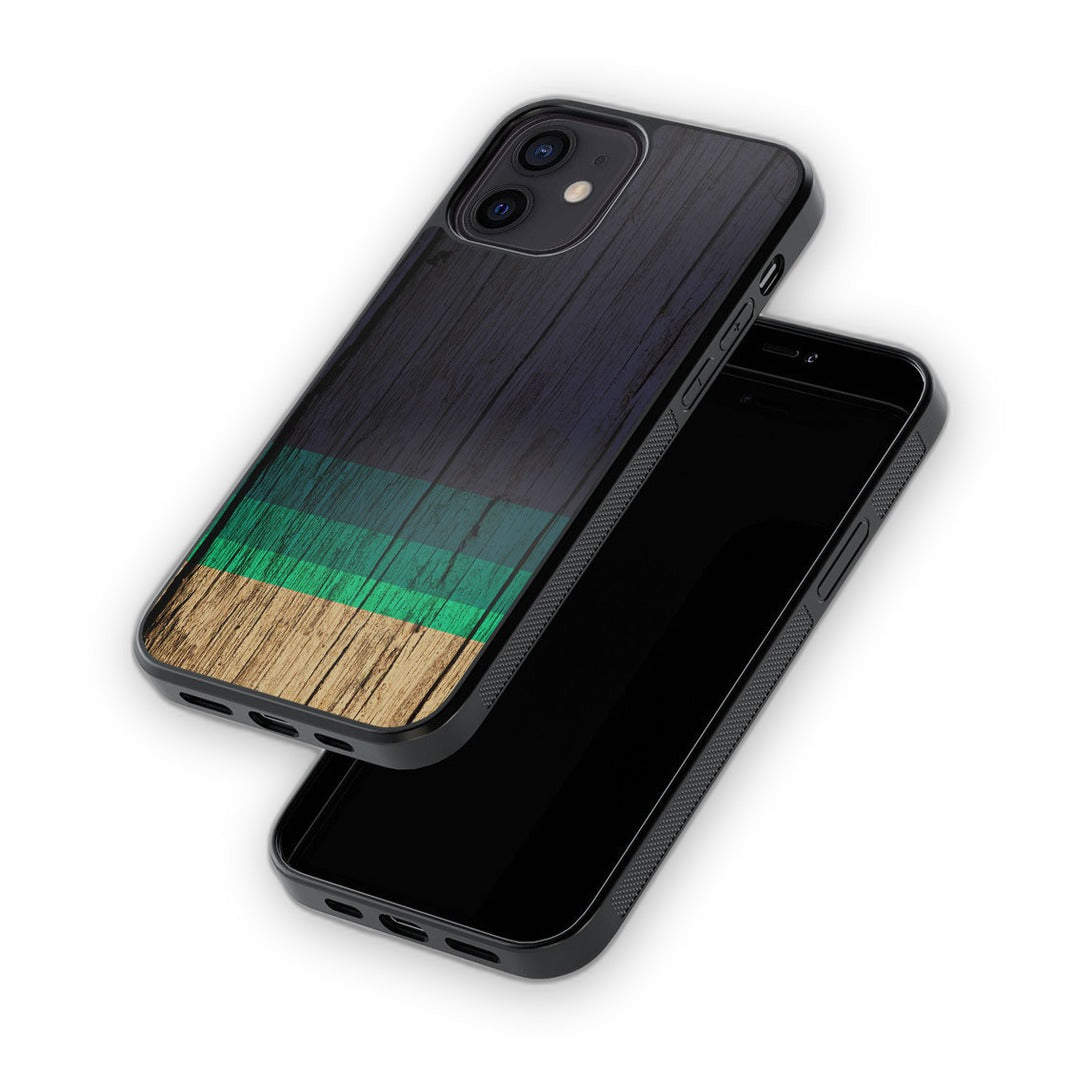 Wood Stripes Blue Glass iPhone Case for iPhone 12 | Macmerise