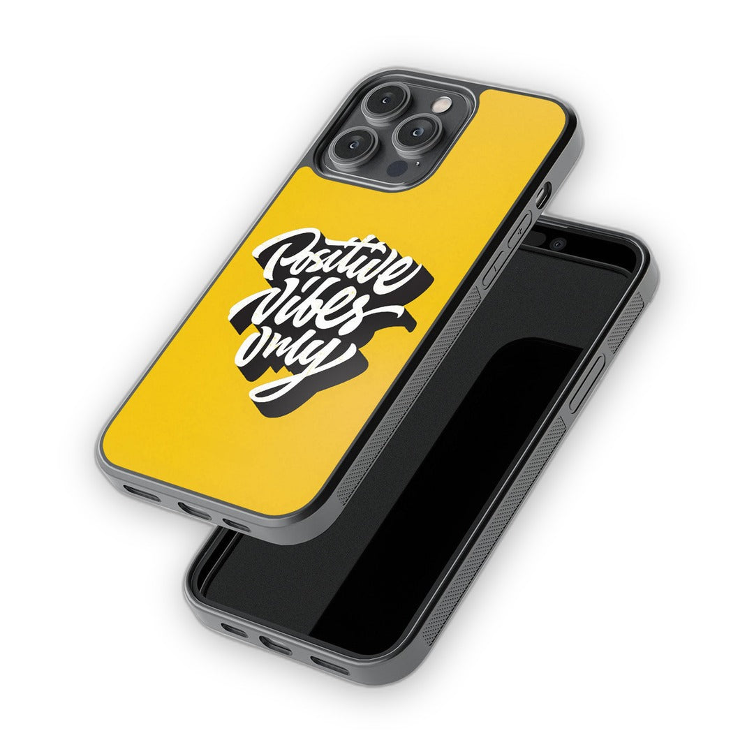Positive Vibes Only Glass iPhone Case for iPhone 14 Pro Max | Macmerise